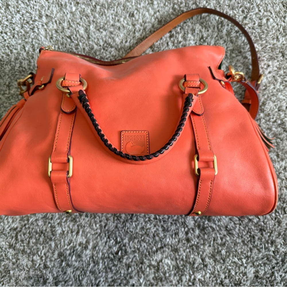 Dooney & Bourke Vibrant Orange Florentine leather Shoulder Bag